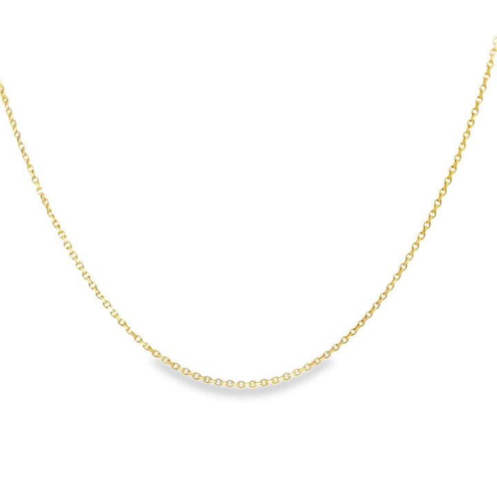 14K Yellow Gold Oval Link Chain Necklace – 18", 1.7mm