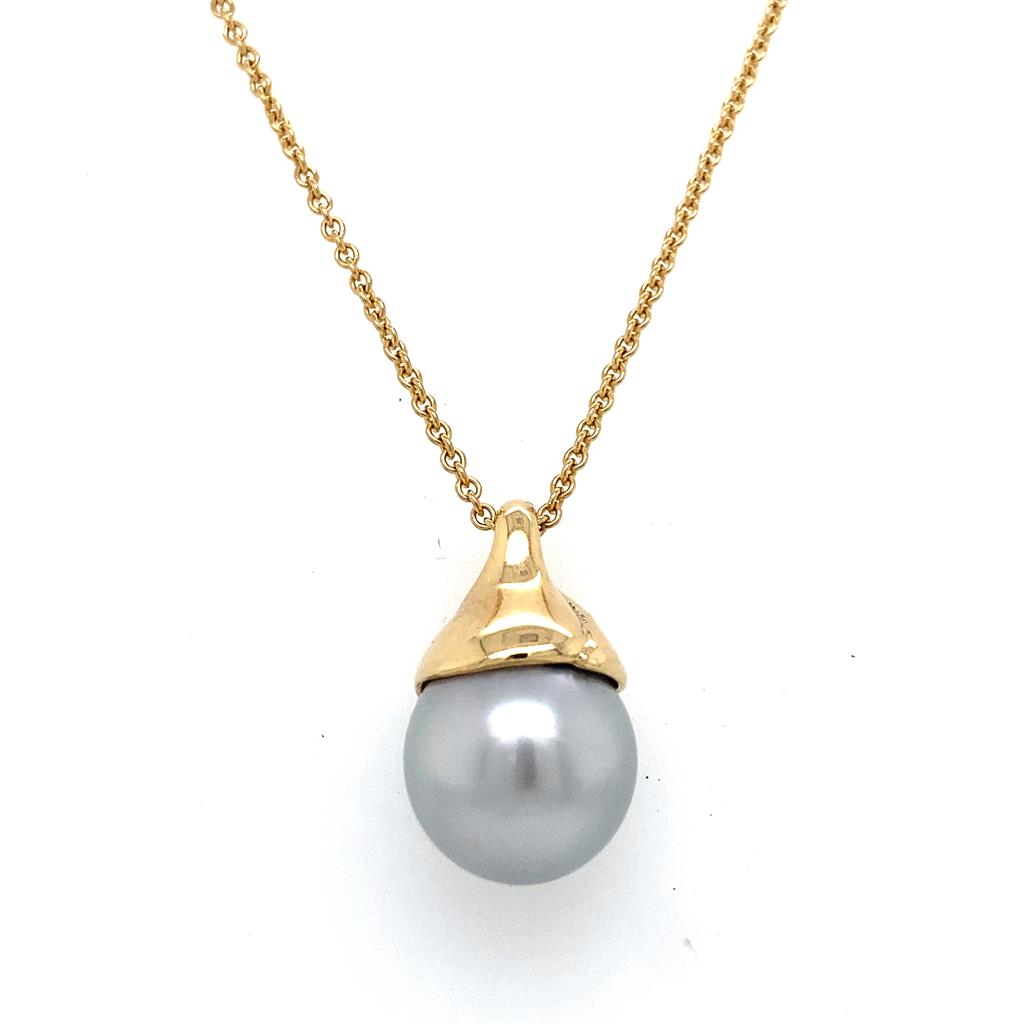 Tiffany & Co. Elsa Peretti 14.00mm South Sea Pearl 18K Yellow Gold Pendant Necklace