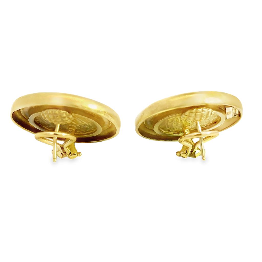Aletto & Co. 14K Yellow Gold Coin Motif Earrings – 1"