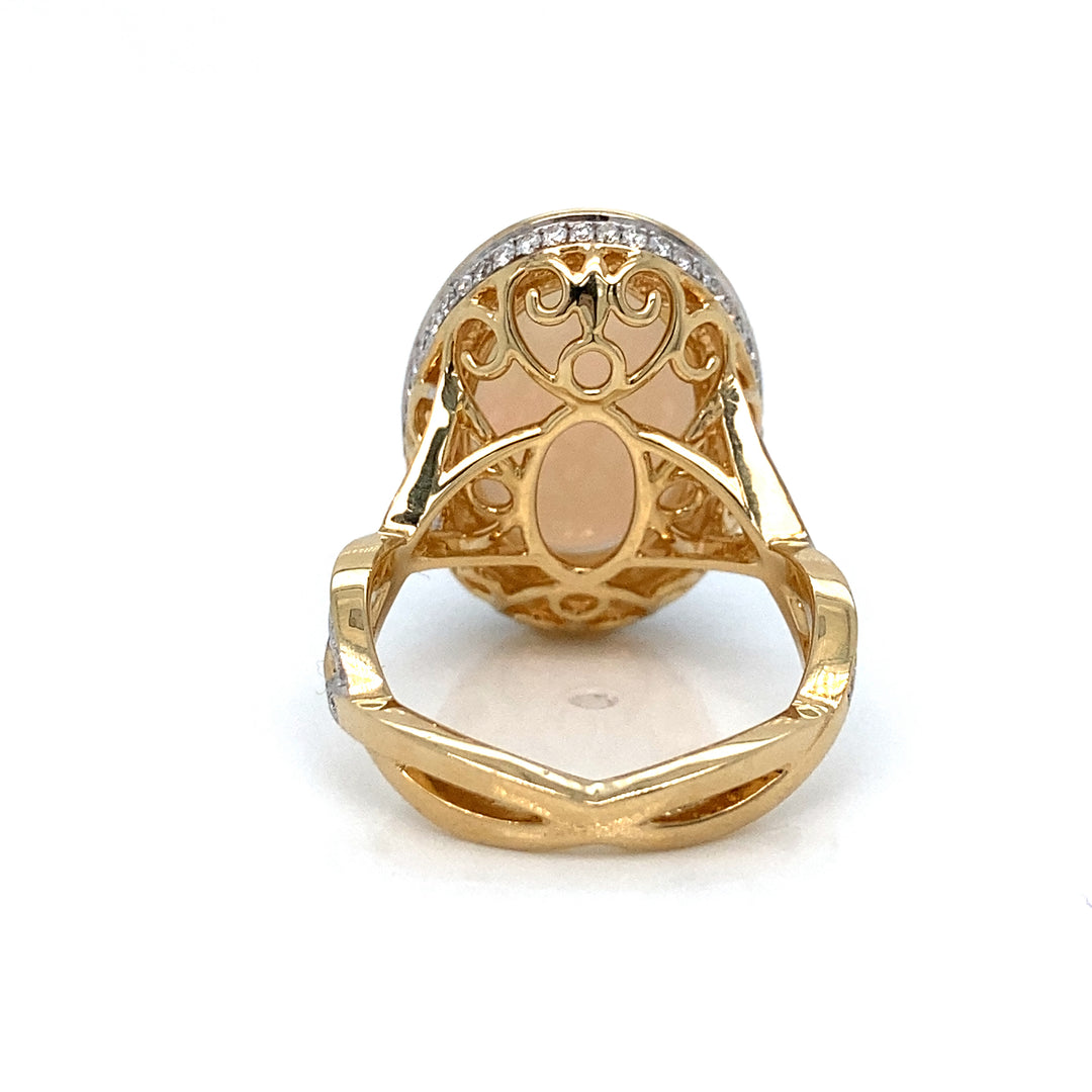 Stunning Opal Ring with Diamond Halo