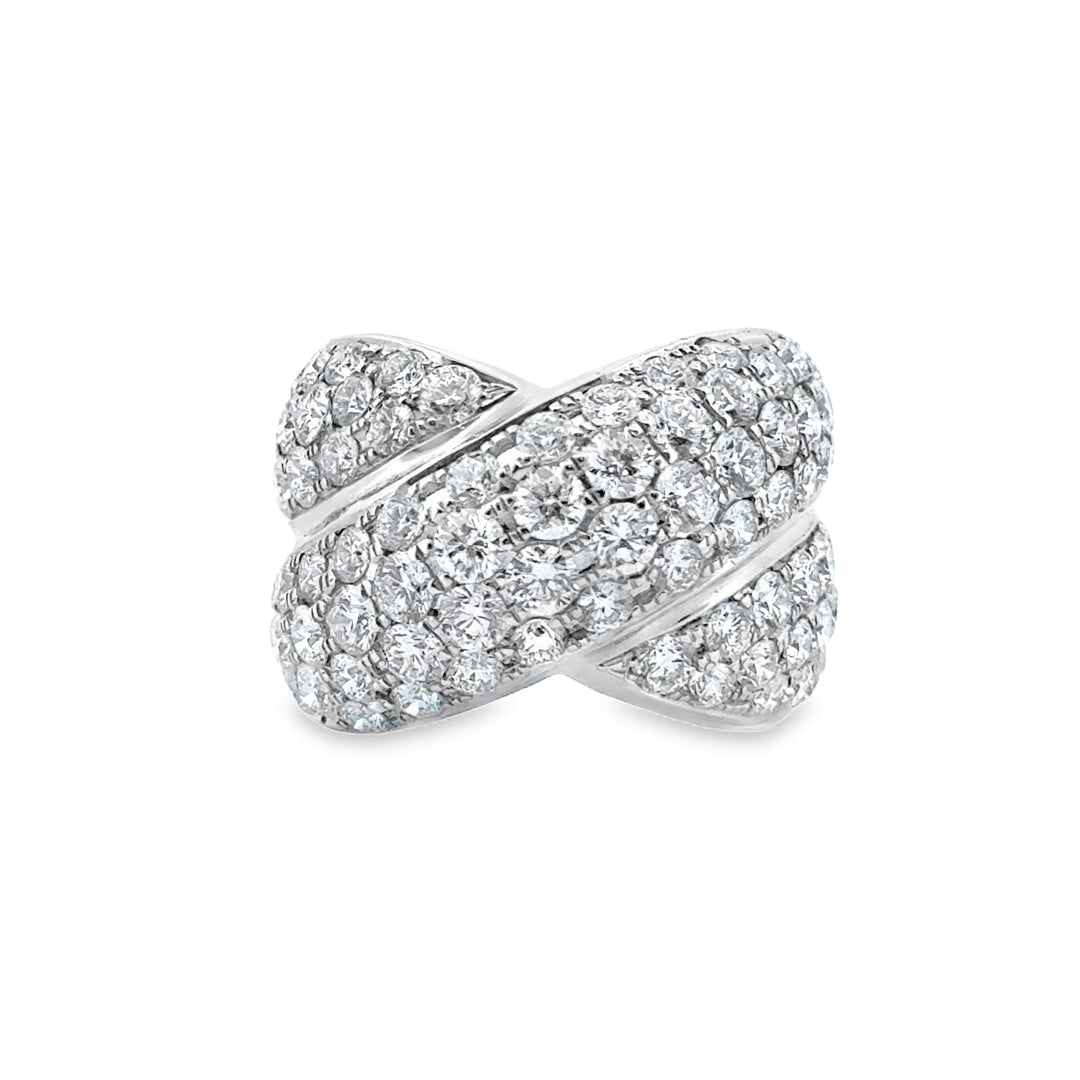 Sal Praschnik 4.80 CTW Diamond 18K White Gold Cross Ring