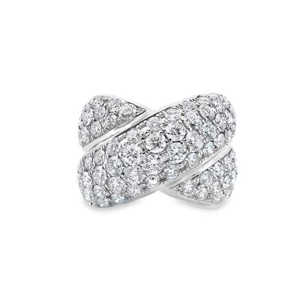 Sal Praschnik 4.80 CTW Diamond 18K White Gold Cross Ring