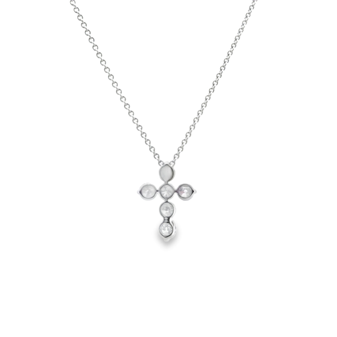 0.81 CTW Diamond Cross Pendant in 14K White Gold