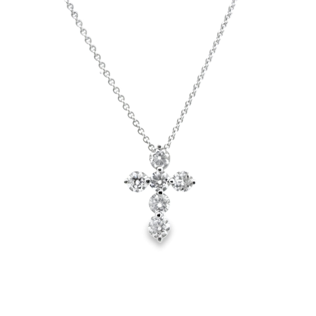 0.81 CTW Diamond Cross Pendant in 14K White Gold