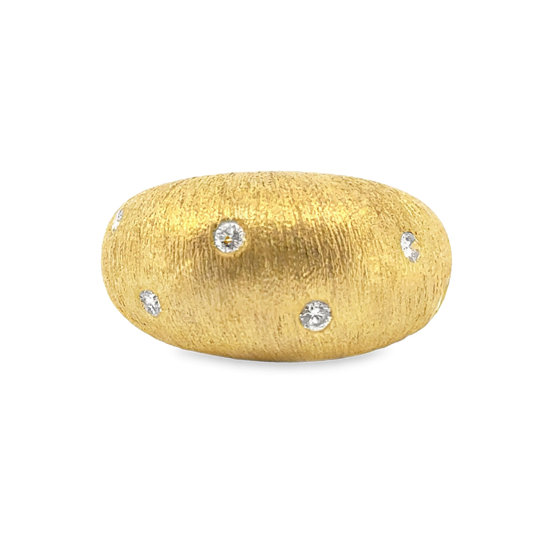 Sal Praschnik 0.24 CTW Round Diamonds 18K Yellow Gold Dome Ring