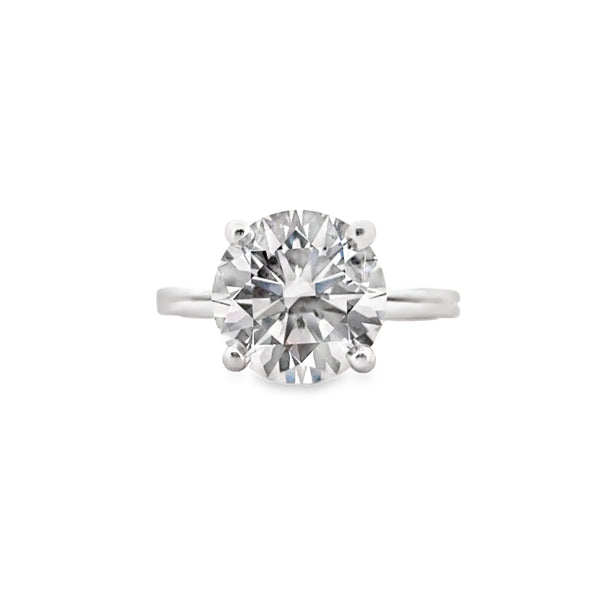 4.66 CT Round F VS1 Lab-Grown Diamond Solitaire Ring
