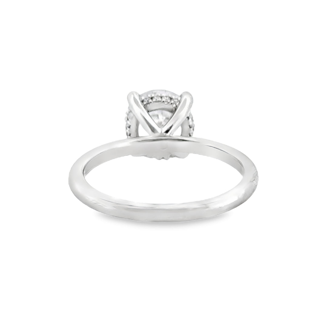 Hidden Halo Engagement Semi-Mount Ring in Platinum