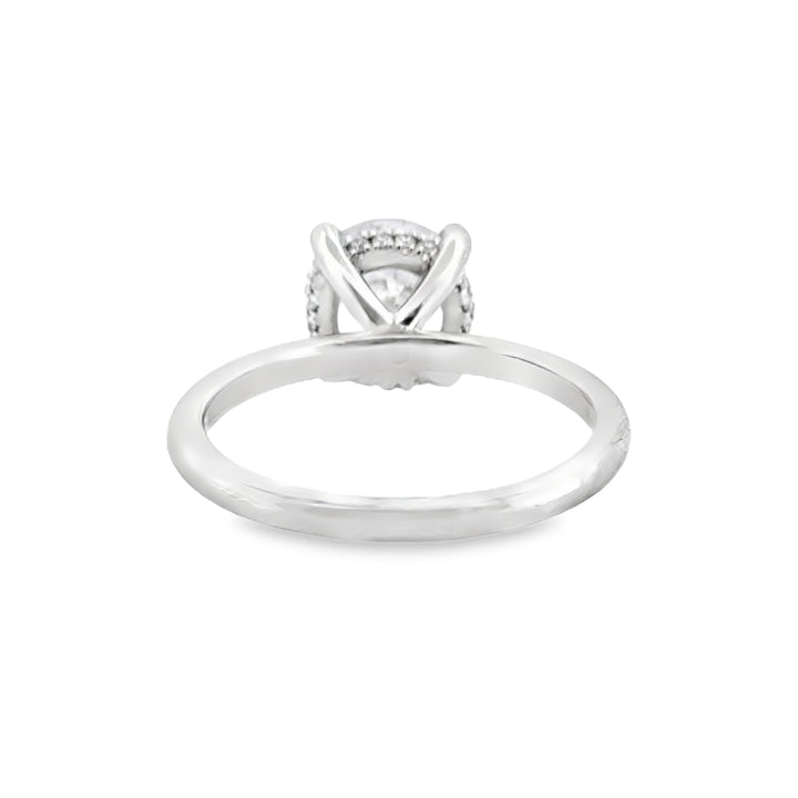 Hidden Halo Engagement Semi-Mount Ring in Platinum