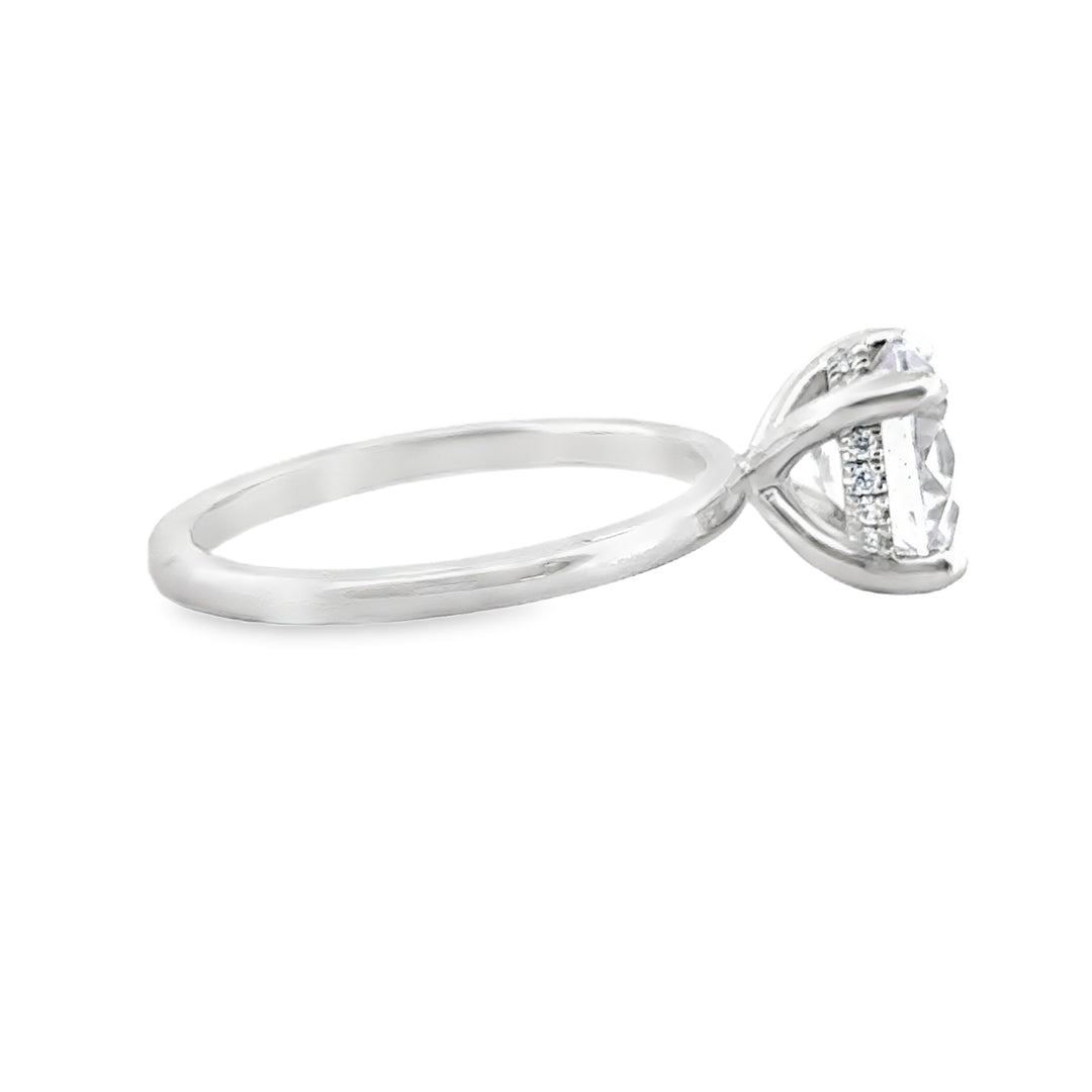 Hidden Halo Engagement Semi-Mount Ring in Platinum