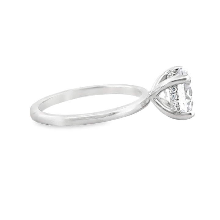 Hidden Halo Engagement Semi-Mount Ring in Platinum
