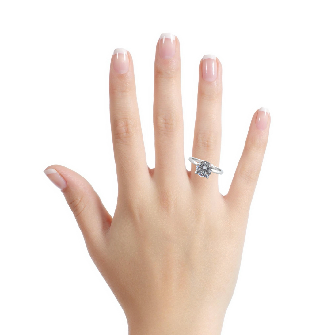 Hidden Halo Engagement Semi-Mount Ring in Platinum