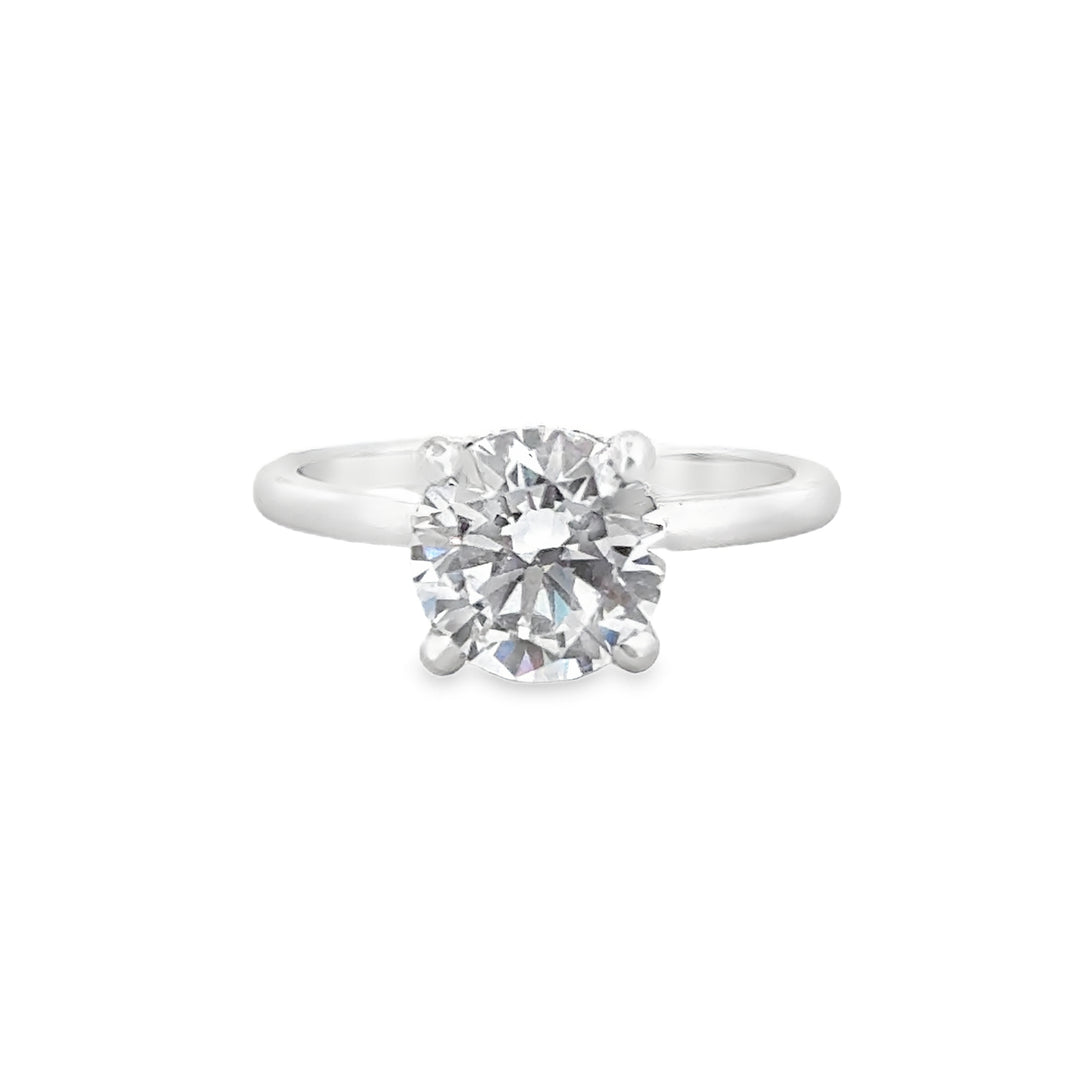 Hidden Halo Engagement Semi-Mount Ring in Platinum