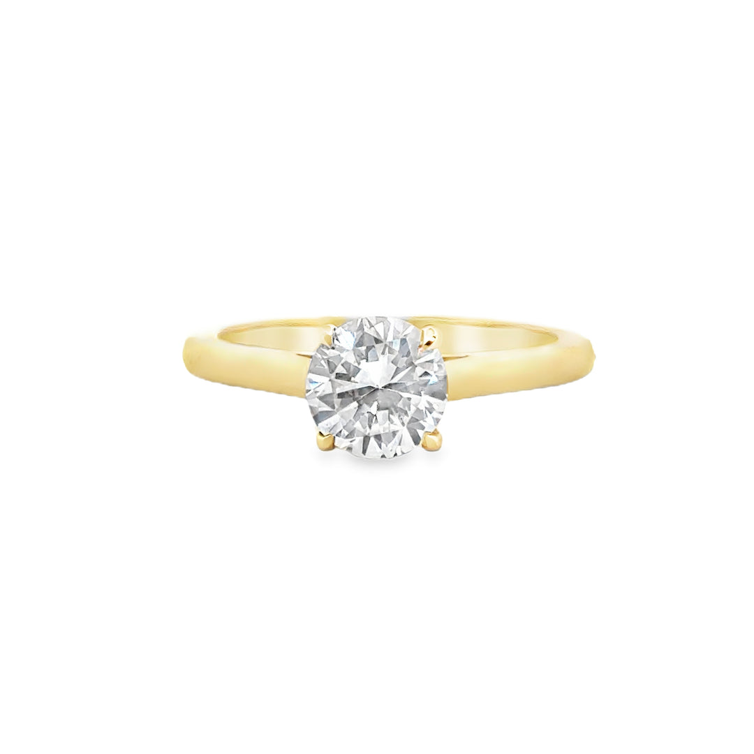 Classic Four-Prong Engagement Ring Mounting in 18K Yellow Gold