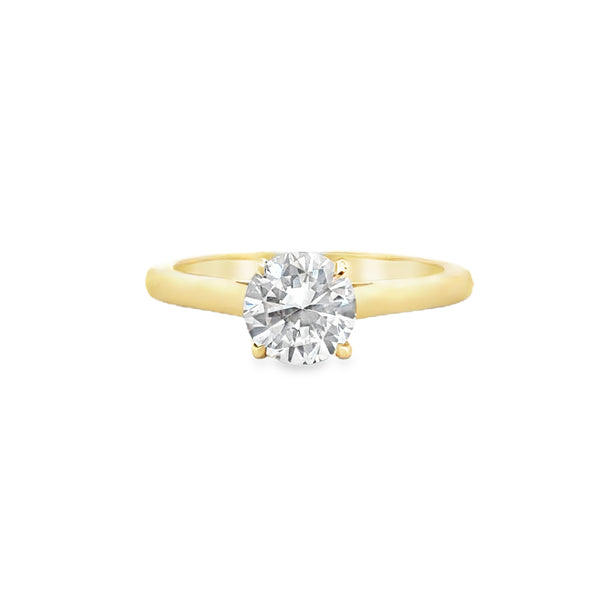 Classic Four-Prong Engagement Ring Mounting in 18K Yellow Gold