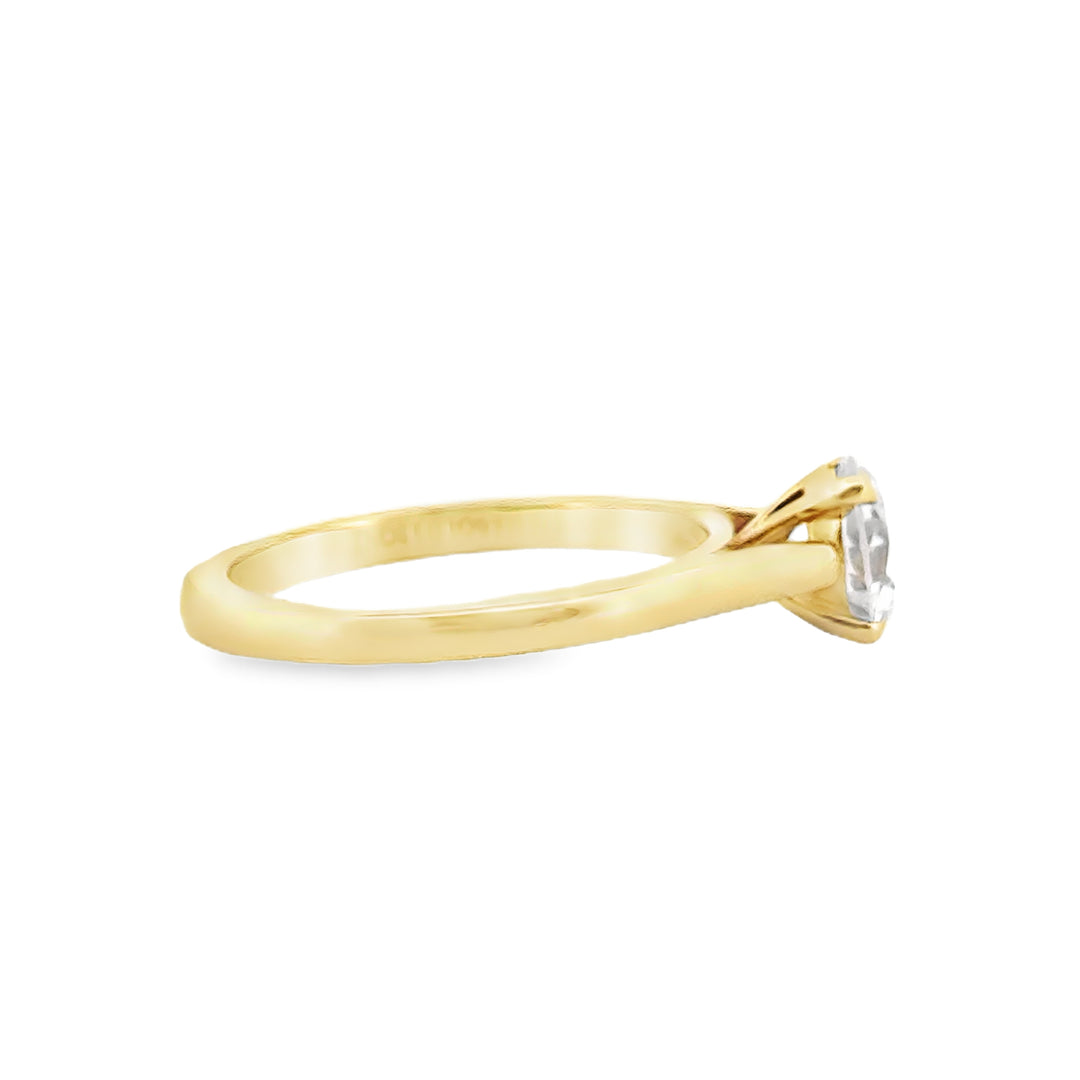 Classic Four-Prong Engagement Ring Mounting in 18K Yellow Gold