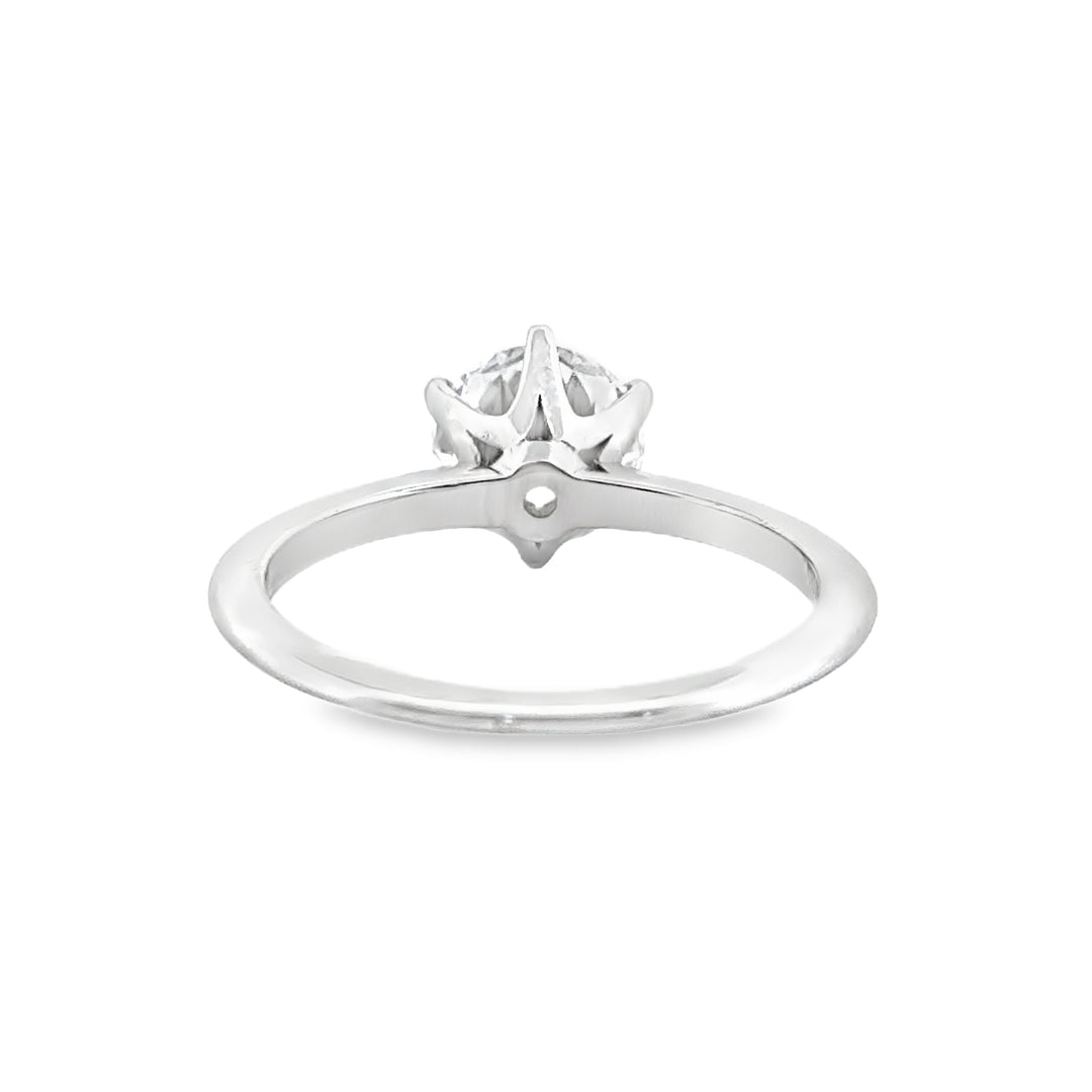 Classic Six Prong Engagement Ring Mounting in 18K White Gold