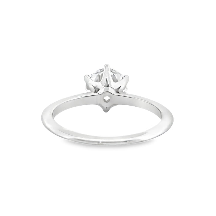 Classic Six Prong Engagement Ring Mounting in 18K White Gold