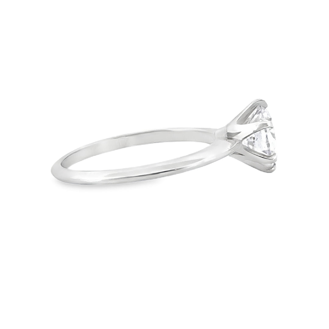 Classic Six Prong Engagement Ring Mounting in 18K White Gold