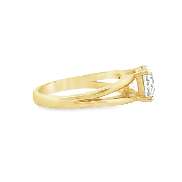 Split Shank Engagement Ring Mounting in 18K Yellow Gold