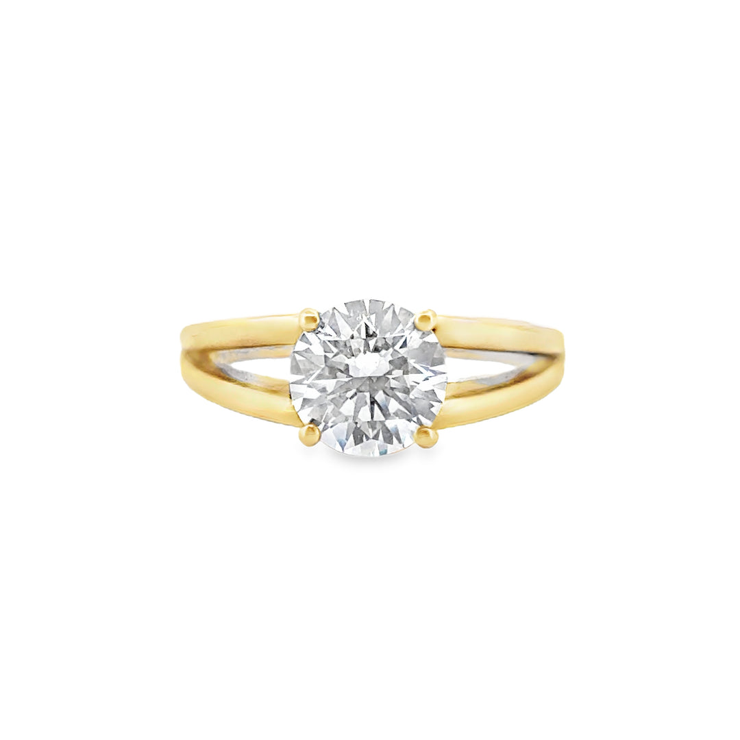 Split Shank Engagement Ring Mounting in 18K Yellow Gold
