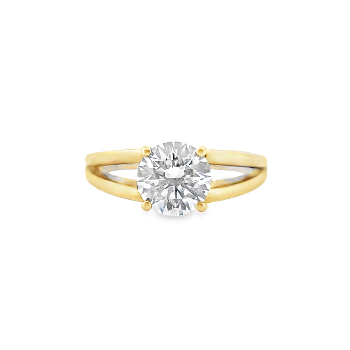 Split Shank Engagement Ring Mounting in 18K Yellow Gold