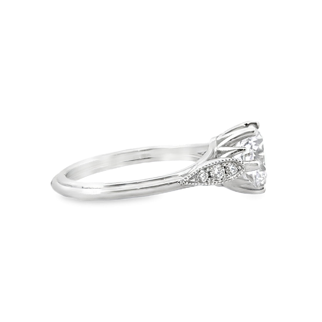 Vintage Inspired Engagement Semi-Mount Ring in 18K Yellow Gold