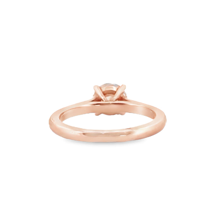 Classic Four-Prong Engagement Ring Mounting in 18K Rose Gold