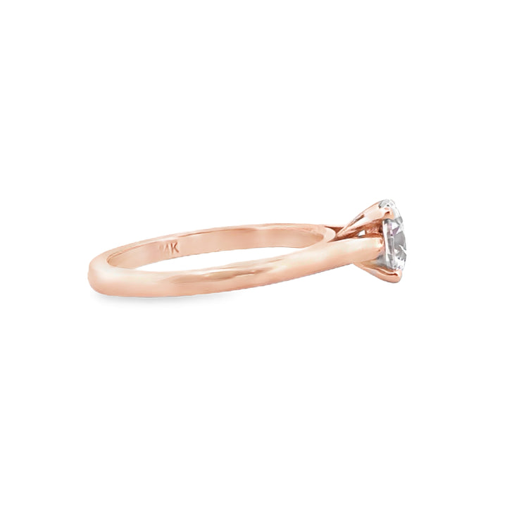 Classic Four-Prong Engagement Ring Mounting in 18K Rose Gold