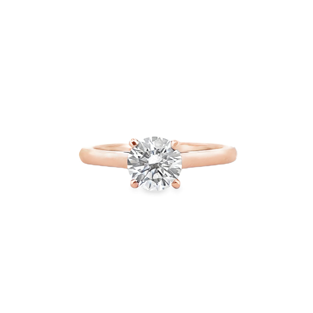 Classic Four-Prong Engagement Ring Mounting in 18K Rose Gold