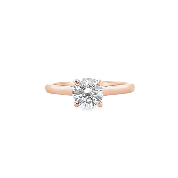 Classic Four-Prong Engagement Ring Mounting in 18K Rose Gold