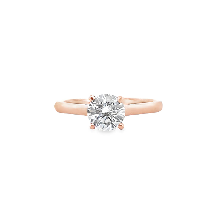 Classic Four-Prong Engagement Ring Mounting in 18K Rose Gold