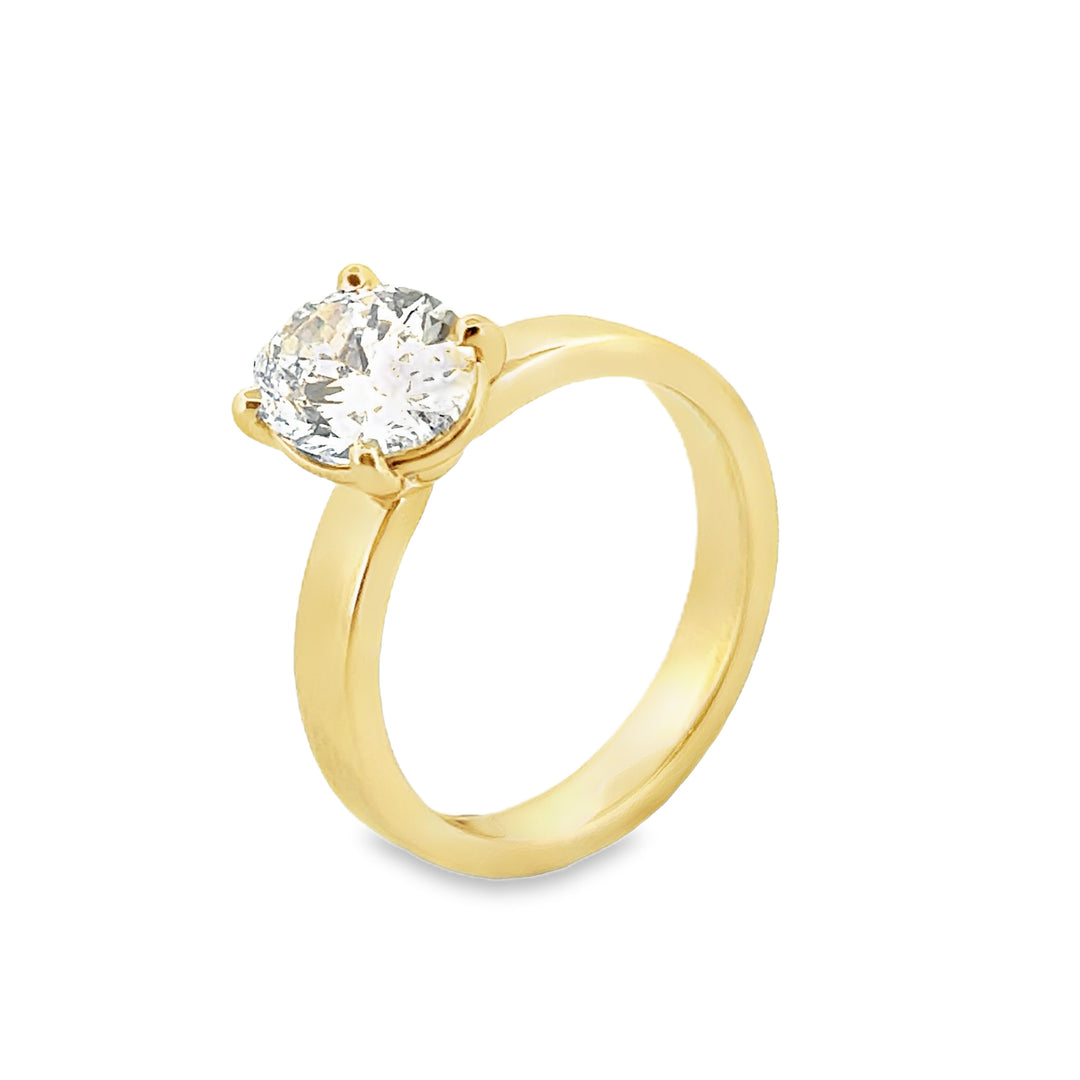 2.01 CT Oval Lab-Grown Diamond Engagement Ring 14K Yellow Gold