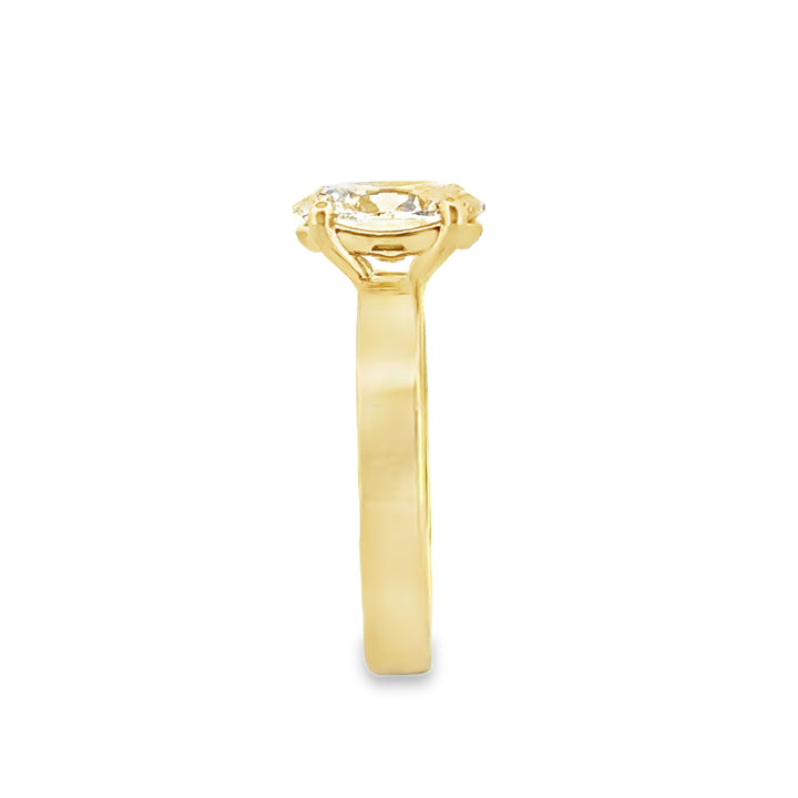 2.01 CT Oval Lab-Grown Diamond Engagement Ring 14K Yellow Gold