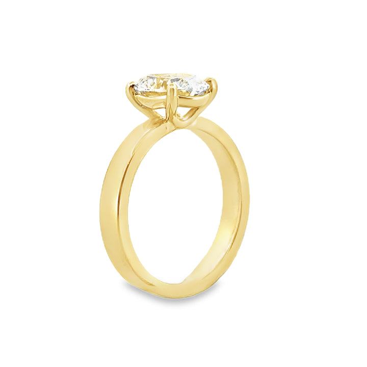 2.01 CT Oval Lab-Grown Diamond Engagement Ring 14K Yellow Gold