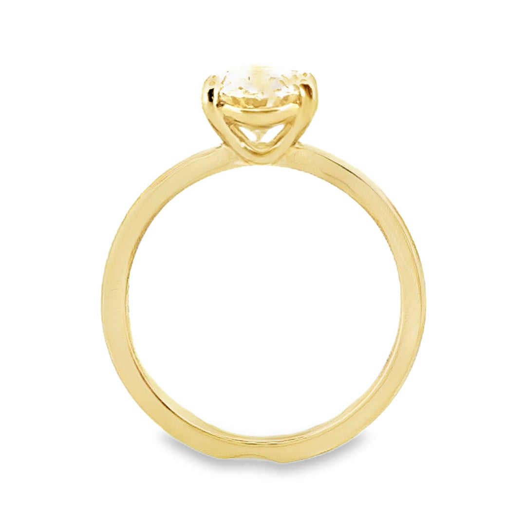 2.01 CT Oval Lab-Grown Diamond Engagement Ring 14K Yellow Gold