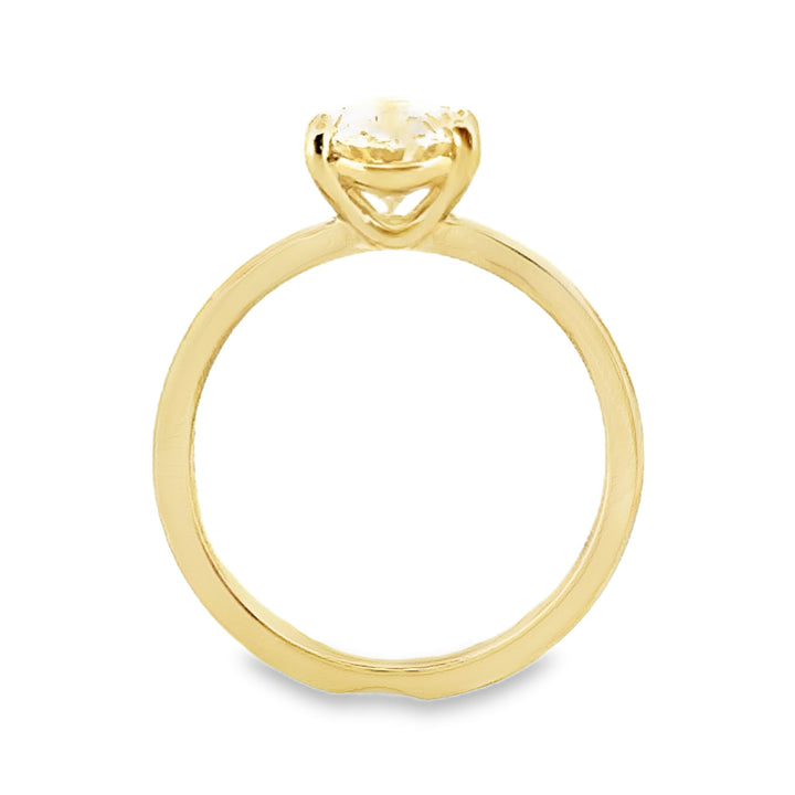 2.01 CT Oval Lab-Grown Diamond Engagement Ring 14K Yellow Gold