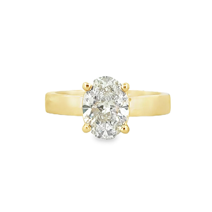 2.01 CT Oval Lab-Grown Diamond Engagement Ring 14K Yellow Gold