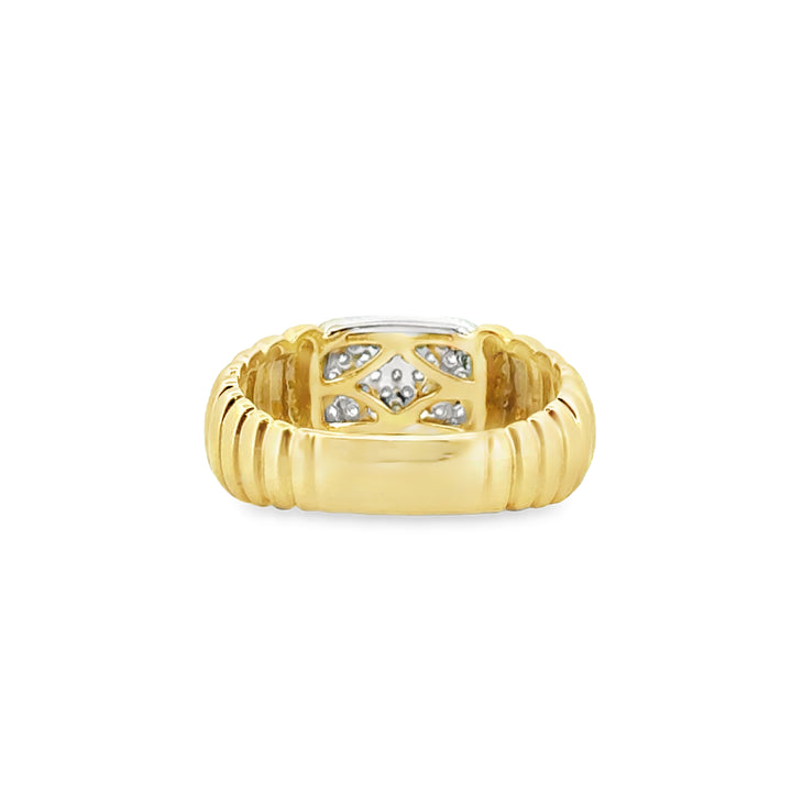 Doves 0.29 CTW Diamond Wide Textured Band in 18K Yellow & White Gold
