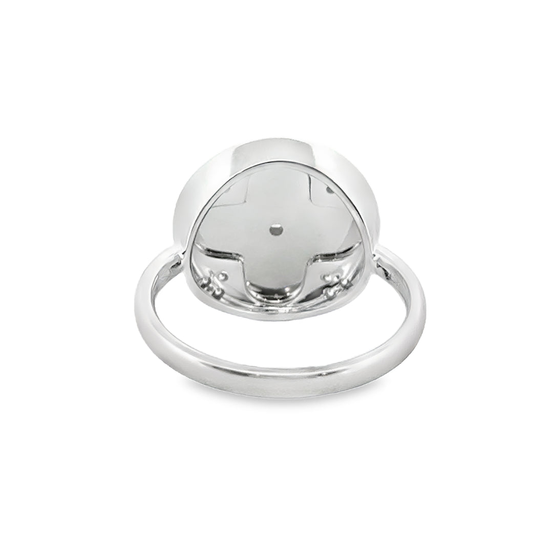 Doves 0.12 CTW Diamond 18K White Gold Clover Ring