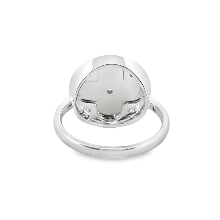 Doves 0.12 CTW Diamond 18K White Gold Clover Ring