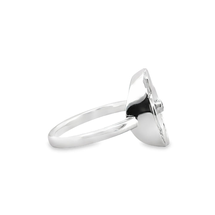 Doves 0.12 CTW Diamond 18K White Gold Clover Ring