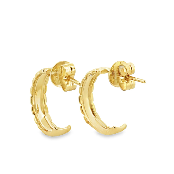 Doves 0.09 CTW Diamond 18K Yellow Gold Hoop Earrings