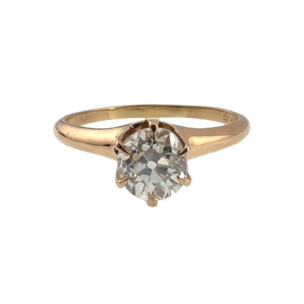 0.79 CT Edwardian Old Mine Cut Diamond Engagement Ring