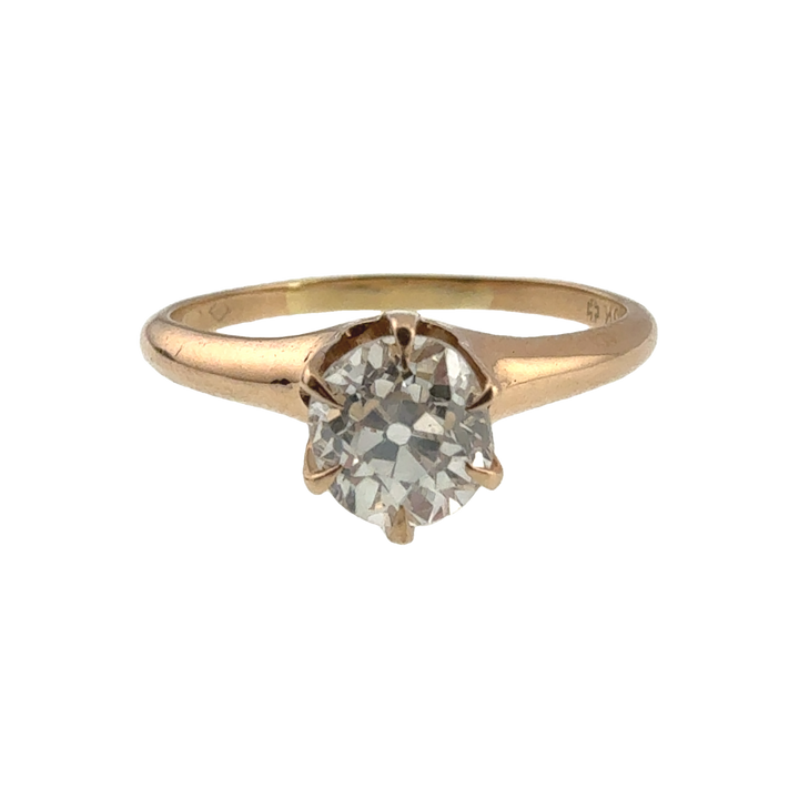 0.79 CT Edwardian Old Mine Cut Diamond Engagement Ring