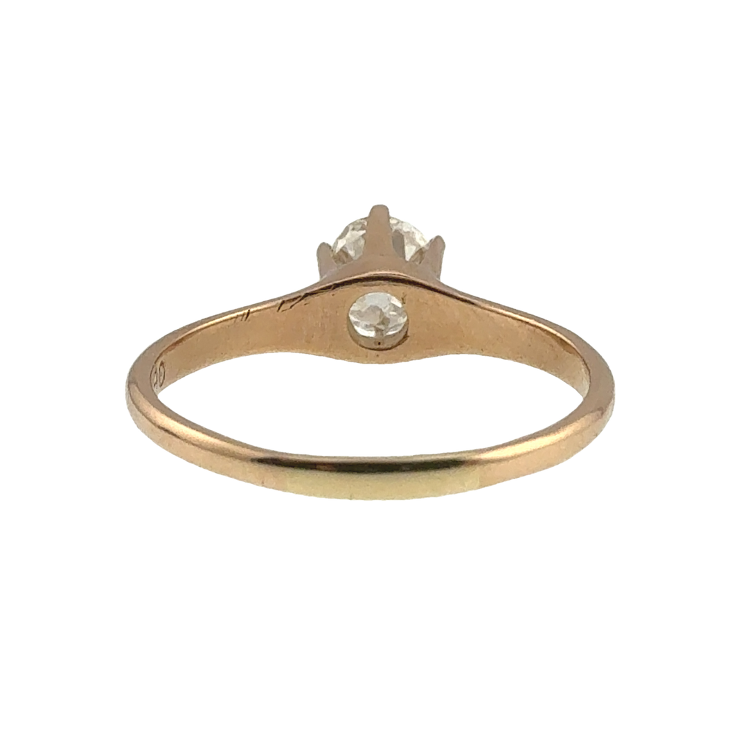 0.79 CT Edwardian Old Mine Cut Diamond Engagement Ring