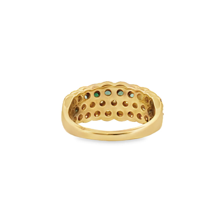 1.06 CTW Emerald & 0.33 CTW Diamond Ring in 14K Yellow Gold