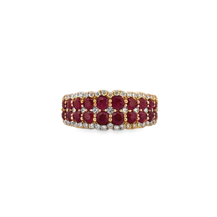 1.55 CTW Ruby & 0.33 CTW Diamond Ring in 14K Yellow Gold