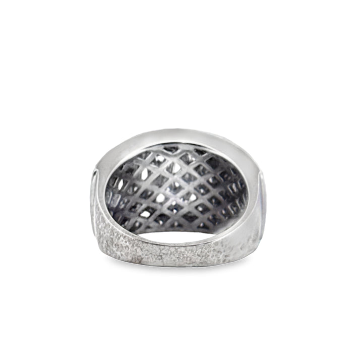 0.60 CTW Diamond Wide Dome Ring in 18K White Gold
