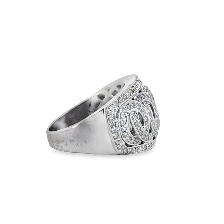 0.60 CTW Diamond Wide Dome Ring in 18K White Gold