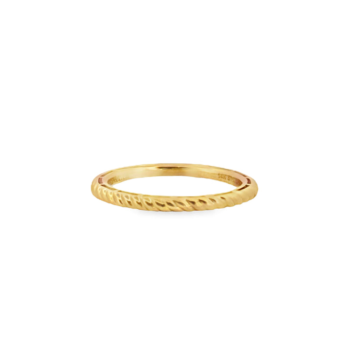 14K Yellow Gold Twisted Stackable Band – 1.75mm